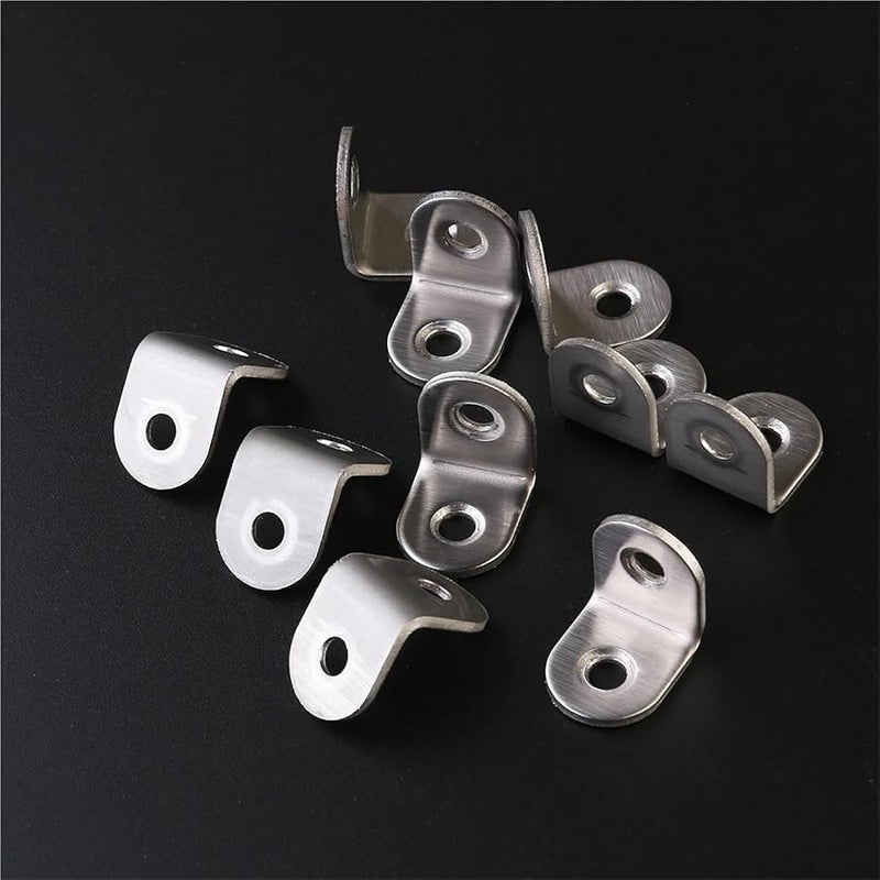 أقواس زاوية من الفولاذ المقاوم للصدأ 50 قطعة 90 درجة 25 مم على شكل حرف L للأرفف والأثاث - Image 3