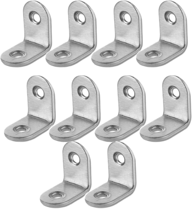 أقواس زاوية من الفولاذ المقاوم للصدأ 50 قطعة 90 درجة 25 مم على شكل حرف L للأرفف والأثاث - Image 1