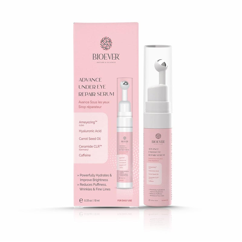Bioever Under Eye Serum Ceramide CLRCaffeineHyaluronic AcidCarrot Seed Oil  For Reducing Dark Circles Puffiness Wrinkles Crows Feet10ML - Image 1