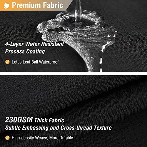 BTTN Black Fabric Shower Curtain Linen Textured Heavy Duty Cloth Shower Curtain Set with 12 Plastic Hooks Rust Resistant Machine Washable Simple Hotel Spa Luxury Bath Curtains for Bathroom 72x72 - Image 3