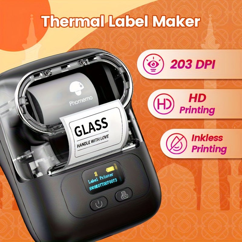 Wireless Thermal Label Printer Blue Phomemo M110 Label Maker for Address Barcode Stickers for Store Owner Small Business Phone PC Mini Labeler - Image 2