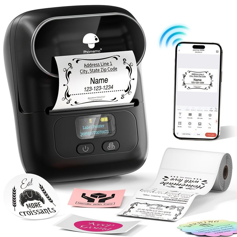 Wireless Thermal Label Printer Blue Phomemo M110 Label Maker for Address Barcode Stickers for Store Owner Small Business Phone PC Mini Labeler - Image 4