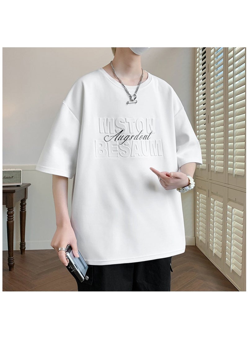 Summer Fashion Large Men's Steel Printed Short Sleeved T-shirt  - Image 1