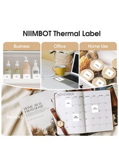نيمبوت B3S / B21 / B1 ورق ملصقات حرارية مقاوم للماء لطباعة الباركود 50 * 50 مم أبيض  - Image 5