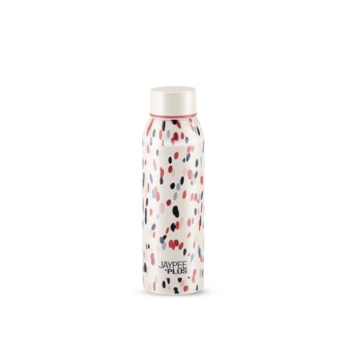 Jaypee Plus Punch Prime Stainless Steel Printed Vacuum Insulated Water Bottle 620 ml | ISI Certified Rustproof & Leakproof Flask with 24Hrs Hot & Cold Ideal for School Kids, Office & Travel-(Cream) - Image 1