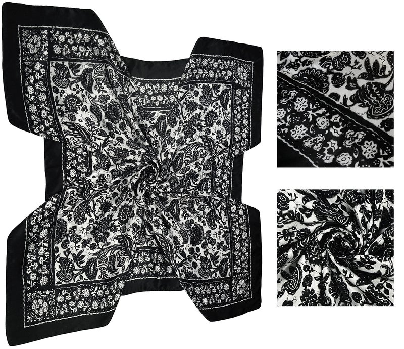 Lilments 4 Pc Set Large 35 × 35 inches Satin Square Scarves Neck Hair Head Scarf Bundle (Set D) - Image 2