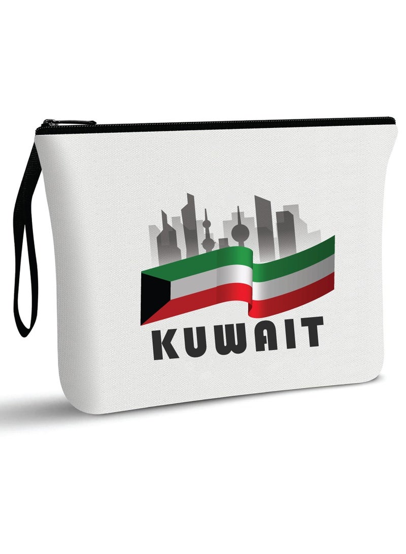 برينت شوب فور مي اليوم الوطني الكويتي مع حقيبة مستحضرات التجميل - حقيبة مكياج - هدية لأي كويتي - حقيبة مستحضرات تجميل - احتفل مع حقيبة مكياج بتصميم الأفق الكويتي - Image 1