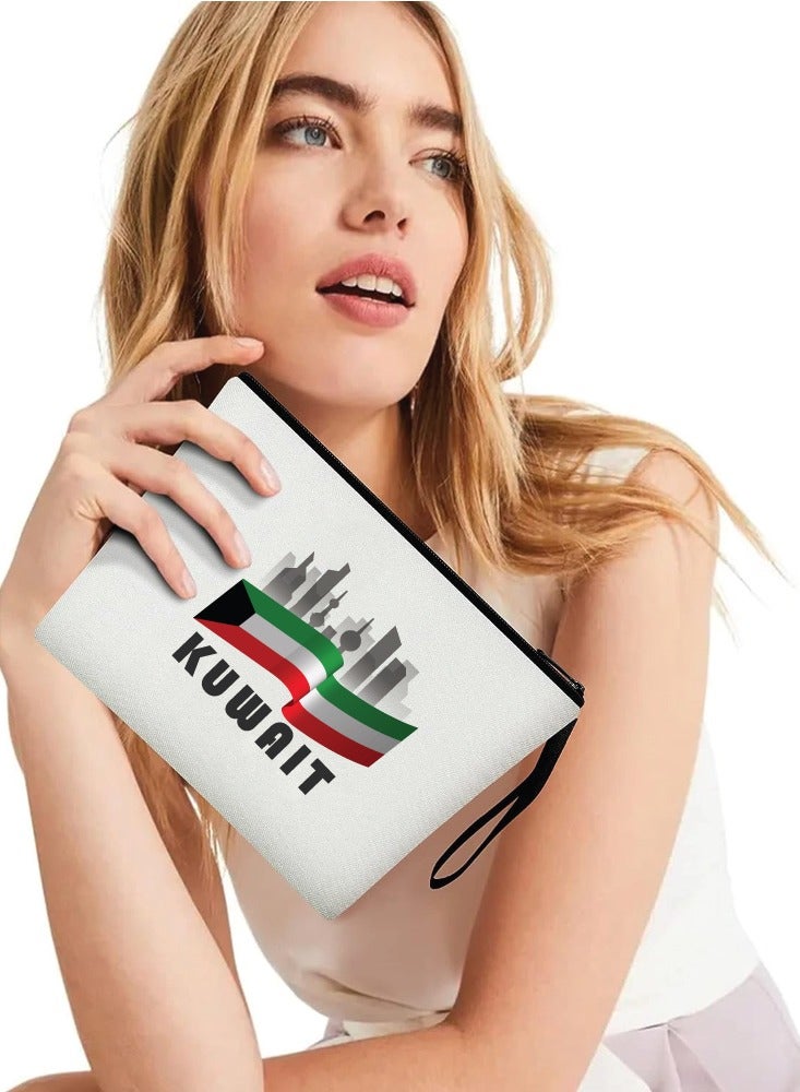 برينت شوب فور مي اليوم الوطني الكويتي مع حقيبة مستحضرات التجميل - حقيبة مكياج - هدية لأي كويتي - حقيبة مستحضرات تجميل - احتفل مع حقيبة مكياج بتصميم الأفق الكويتي - Image 4