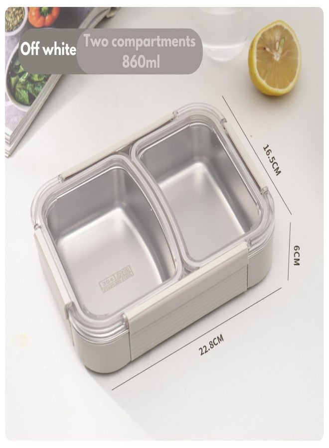 GAMAHA 2 Compartment Stainless Steel Lunch Box, Microwave & Dishwasher Safe, Lunch Box for School & Office Bento Tiffin Box |Travel Use Durable & Easy to Clean 860ml - Image 3