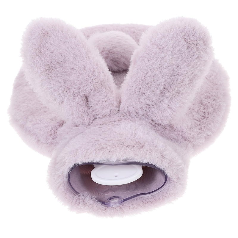 Detachable Hot Water Bottle With Plush Bunny Cover Purple - Image 2
