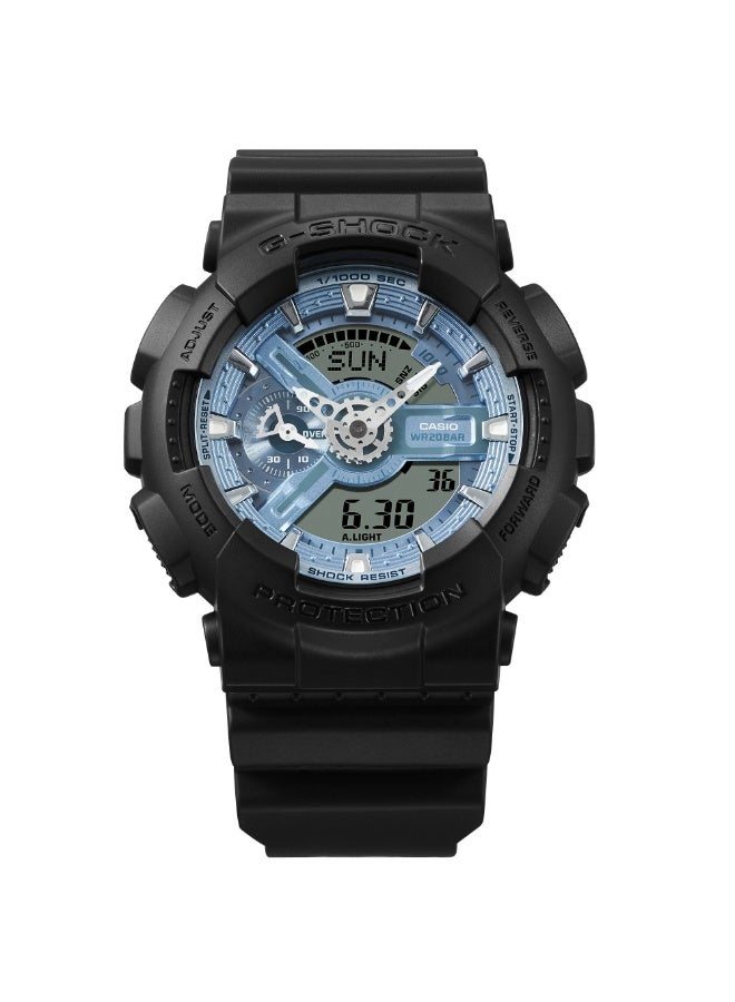 Casio G-Shock GA-110CD-1A2DR Analog-Digital Men’s Watch with Shock Resistance, Magnetic Resistance, 200M Water Resistance, Black Resin Band - Image 2