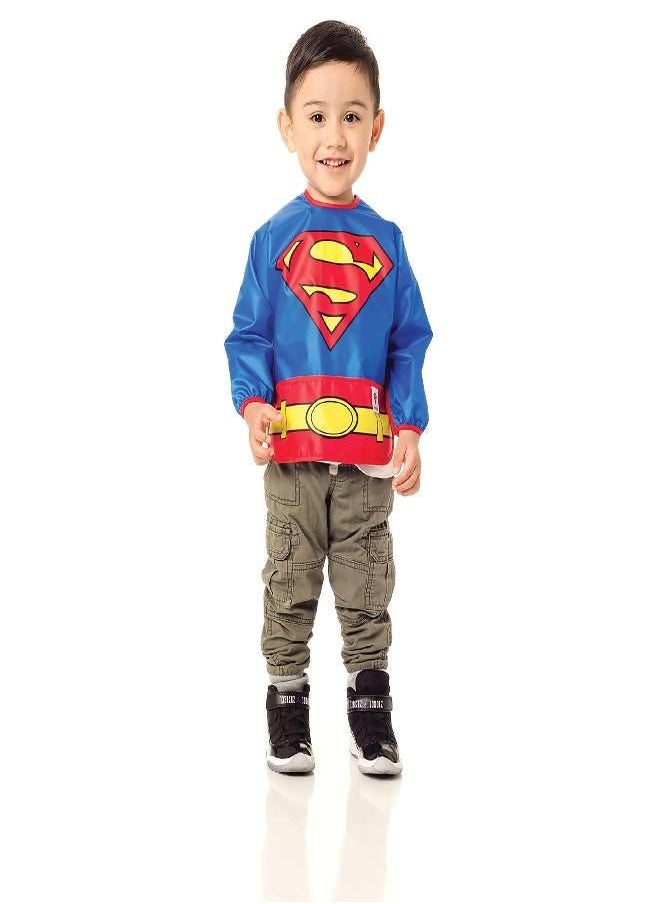 BUMKiNs Bumkins Sleeved Baby Toddler Bib, Smock, Waterproof Fabric, Fits Ages 6-24 Months, DC Comics Superman  - Image 3