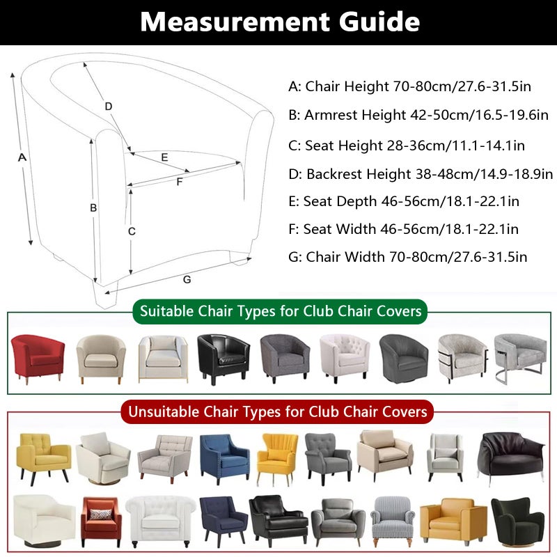 SearchI Waterproof Club Chair Slipcover Stretch Barrel Chair Covers Jacquard Tub Chair Slipcovers Spandex Armchair Sofa Cover Removable Couch Furniture Protector Arm Chair Cover for Living Roomï¼ˆBeigeï¼‰ - Image 4