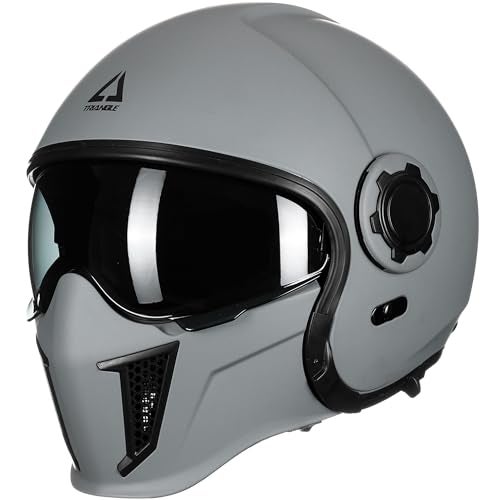 TRIANGLE Convertible Full Face Motorcycle Helmet DOT Approved for Men Women MultiConfiguration 34 Open Face Street Bike Helmet with Internal Tinted Sunshield Includes Storage Bag - Image 1