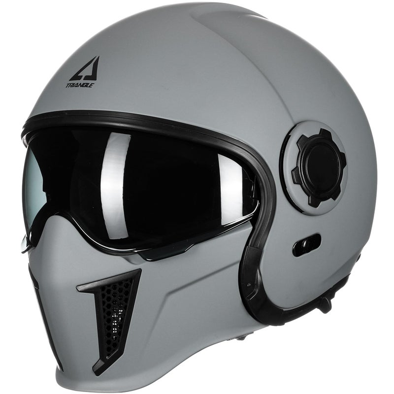 TRIANGLE Convertible Full Face Motorcycle Helmet DOT Approved for Men Women MultiConfiguration 34 Open Face Street Bike Helmet with Internal Tinted Sunshield Includes Storage Bag - Image 3