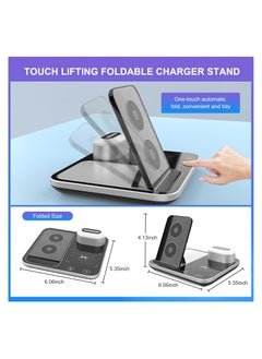 4in1 Wireless Charging Station with Ambient Light Foldable Stand Compatible with iPhone Samsung Huawei Xiaomi Phones Watches Headphones Silver Black - pzsku/Z1ED9A6552D911353953BZ/45/_/1722585397/167f4294-78ef-4923-841c-595a0f6506ee