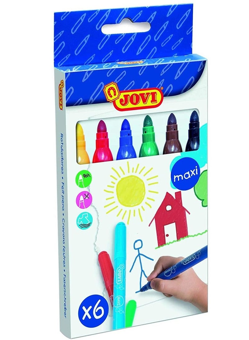 JOVI 6 قطع قلم شعري ماكسي متعدد الألوان - Image 1