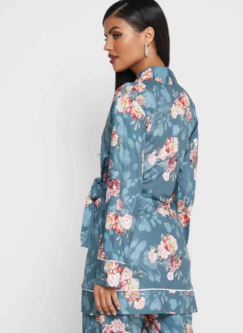 Desert Cove Floral Print Wrap Top