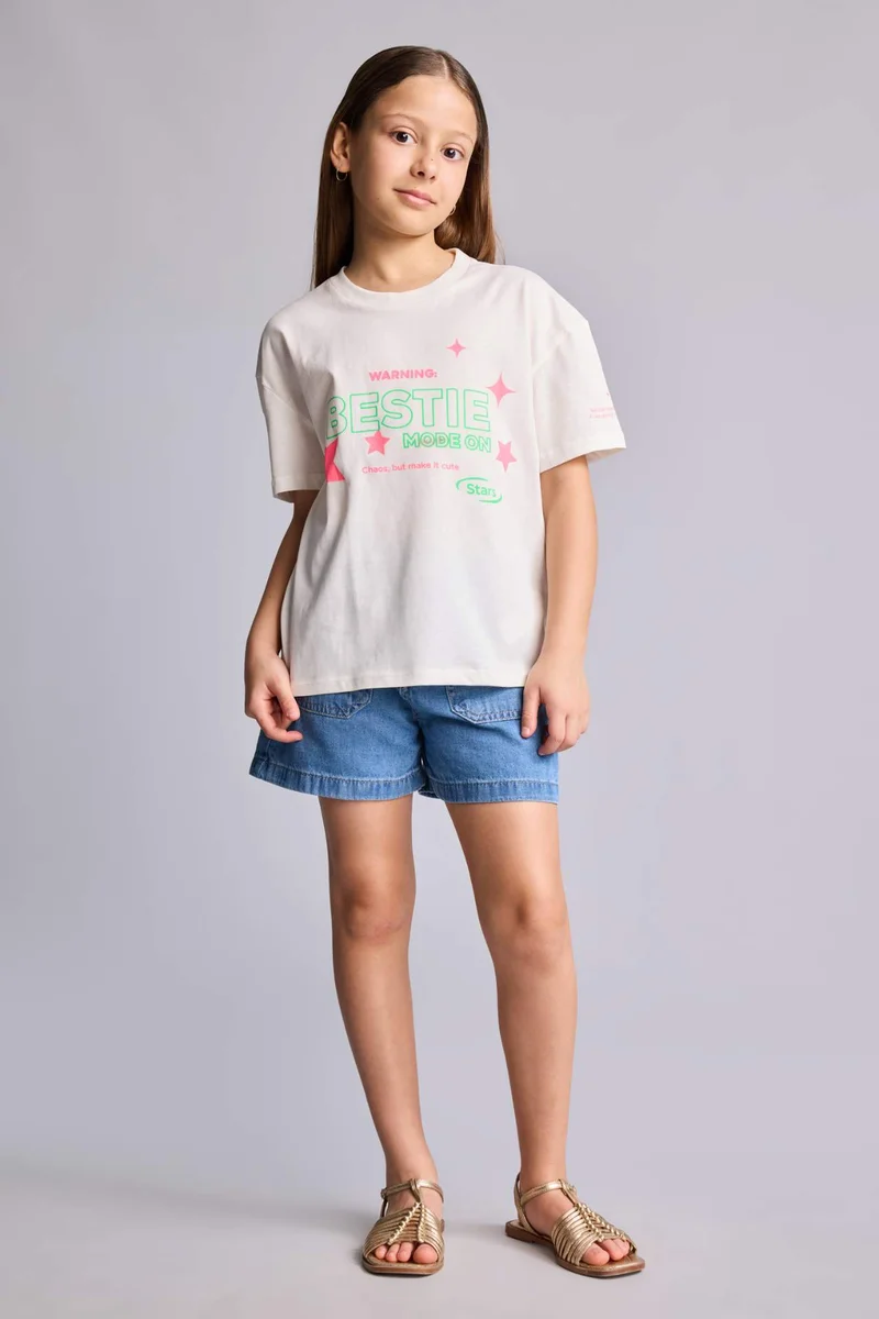 ديفاكتو Slogan Short Sleeve T-Shirt