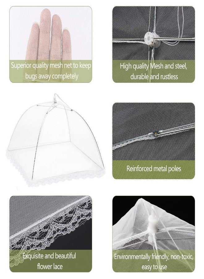 Onarway 3 Pack Food Serving Tents 14 Inch Pop-Up Encrypted Mesh Food Covers, Keep Flies Bugs Mosquitoes Away, Fine Net Screen Umbrella for Outdoors, Parties Picnics, BBQs, Reusable and Collapsible - Image 4