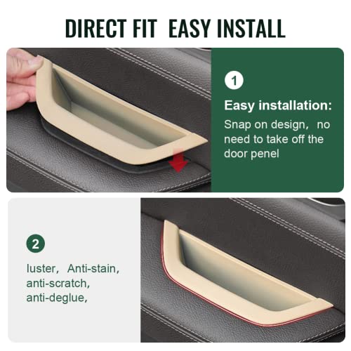 GZYF for BMW X3 X4 Door Armrest Cover,Car Interior Door Handle Pull Trim, Driver Side Container Trim Door Armrest Handle Storage Box Cover for BMW X3 F25 2010-2016, X4 F26 2014-2017,Beige - Image 4
