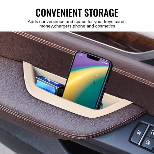 GZYF for BMW X3 X4 Door Armrest Cover,Car Interior Door Handle Pull Trim, Driver Side Container Trim Door Armrest Handle Storage Box Cover for BMW X3 F25 2010-2016, X4 F26 2014-2017,Beige - Image 5