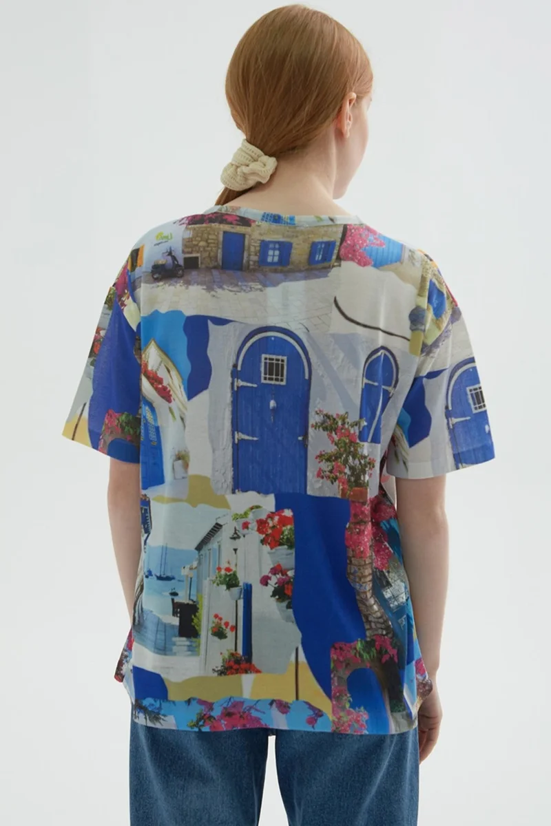 Fashion Friends 24Y0928K1 Women's Short Sleeve Patterned Blouse