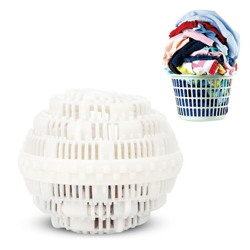 Household Laundry Ball: White Ceramic Particle Infused - Eco-Friendly No-Detergent Stain Removal & Antibacterial Laundry Ball for Home Household Use - Image 3