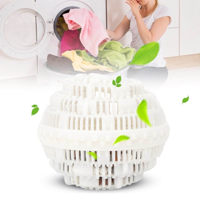 Household Laundry Ball: White Ceramic Particle Infused - Eco-Friendly No-Detergent Stain Removal & Antibacterial Laundry Ball for Home Household Use - Image 4