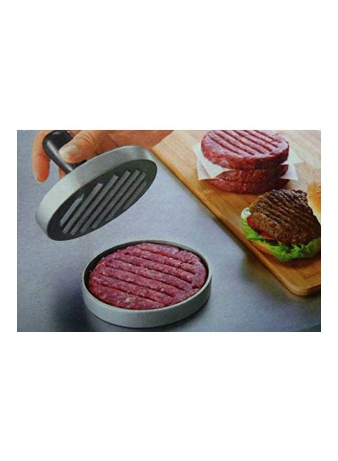 NIBEMINENT Cookware Hamburger Patties Maker Aluminum Die Casting Single Burger Press Meat Cooking Pressers silver - Image 2