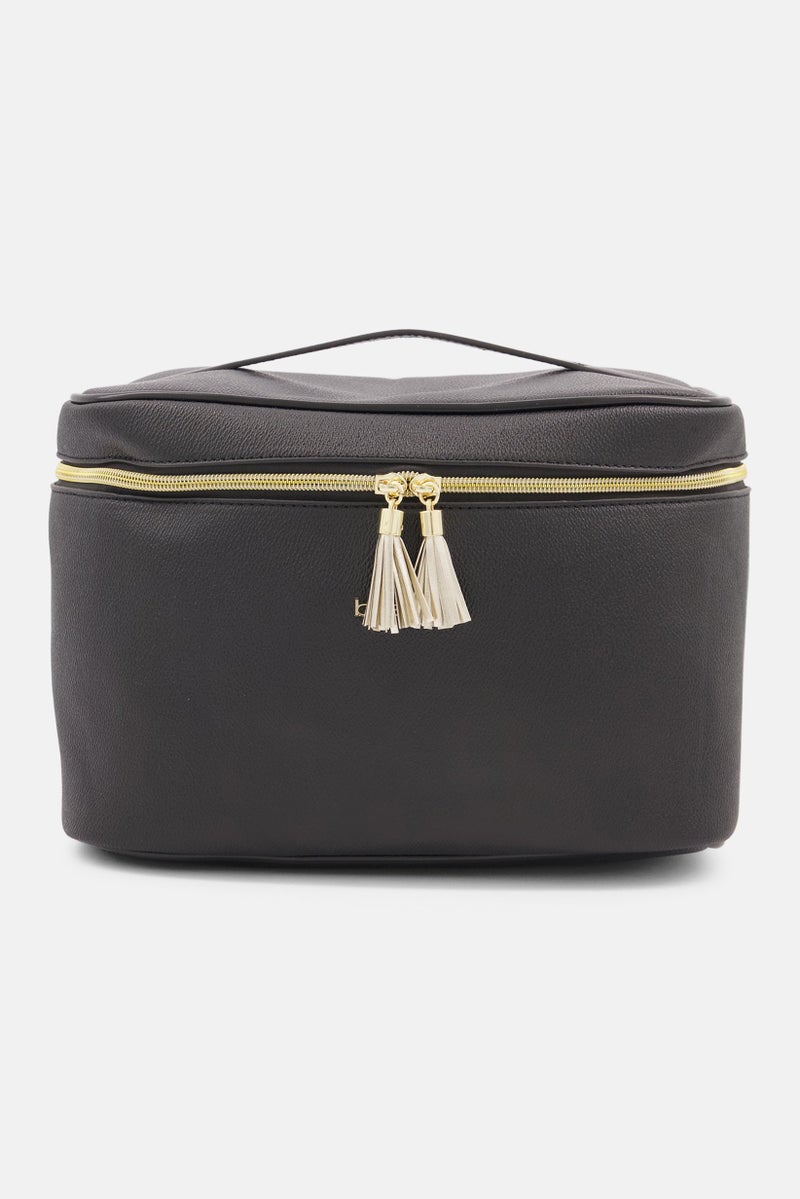 Women Brand Logo Cosmetic Bag, Black