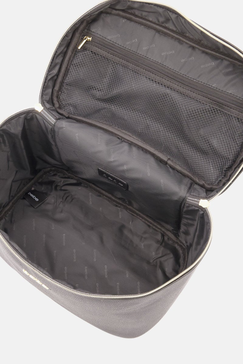 Women Brand Logo Cosmetic Bag, Black