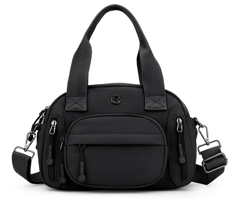 Wytidian Nylon Shoulder Bag for Women, Roomy Multiple Pockets Crossbody Bags Casual Ladies Handbag for Travel Work Daily (A-Black) - Image 1