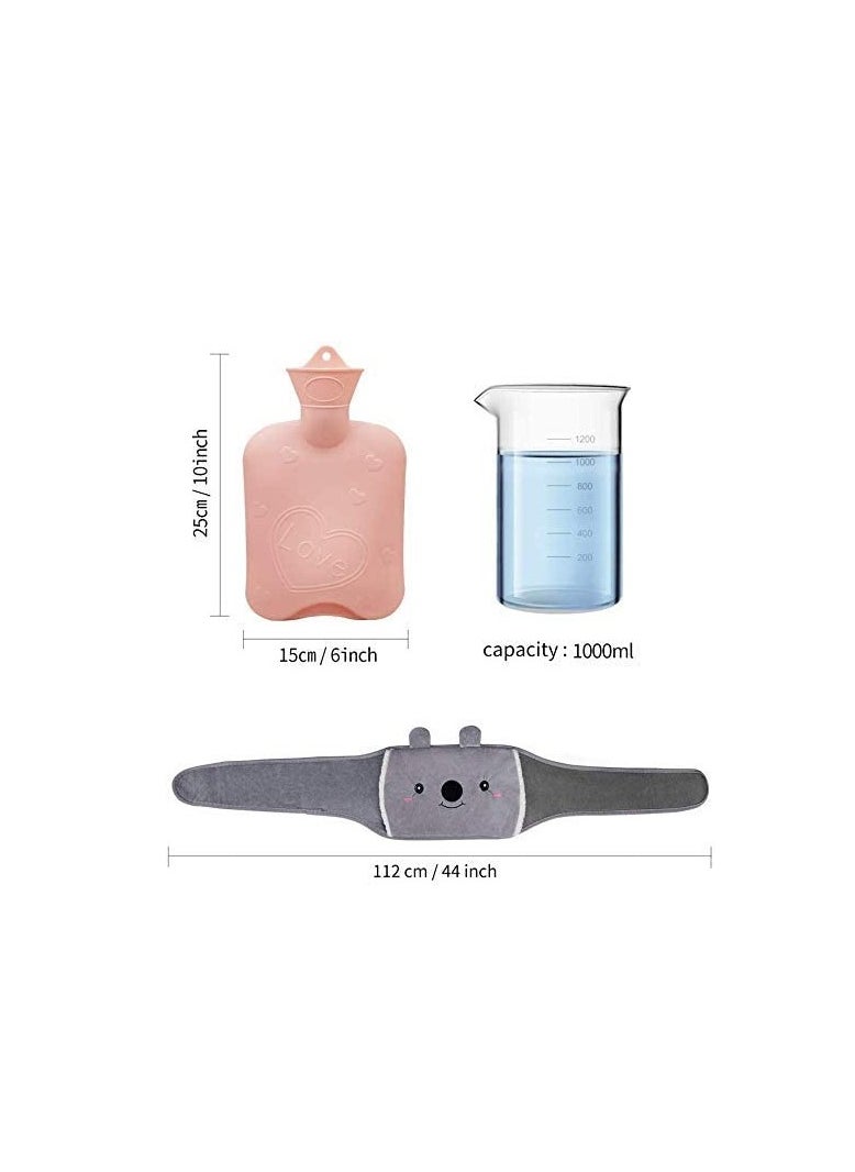 Generic - Hot Water Bag, Rubber Hot Water Bottle with Waist Cover for Menstrual Cramps, Pain Relief, Warm Water Pouch with Soft Plush Hand Waist Warmer Cover - Image 1