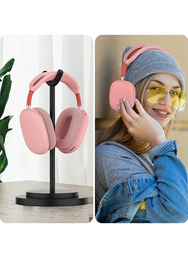 HS - Silicone Case Cover For AirPods Max Headphones, Anti-Scratch Ear Cups Cover And Headband Cover For AirPods Max, Accessories Skin Protector For AirPods Max, Headset Protective Accessories (Pink) - Image 1