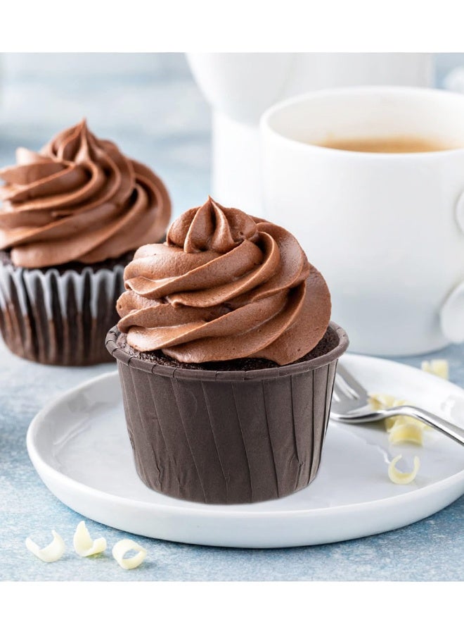 100 قطعة من أكواب خبز الكب كيك، بطانات ورقية للكب كيك، أغلفة مقاومة للدهون للاستخدام مرة واحدة لحفلات الزفاف وأعياد الميلاد - Image 4