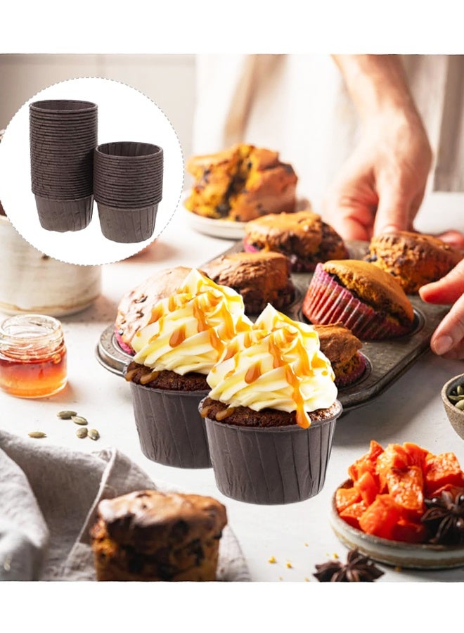 100 قطعة من أكواب خبز الكب كيك، بطانات ورقية للكب كيك، أغلفة مقاومة للدهون للاستخدام مرة واحدة لحفلات الزفاف وأعياد الميلاد - Image 5