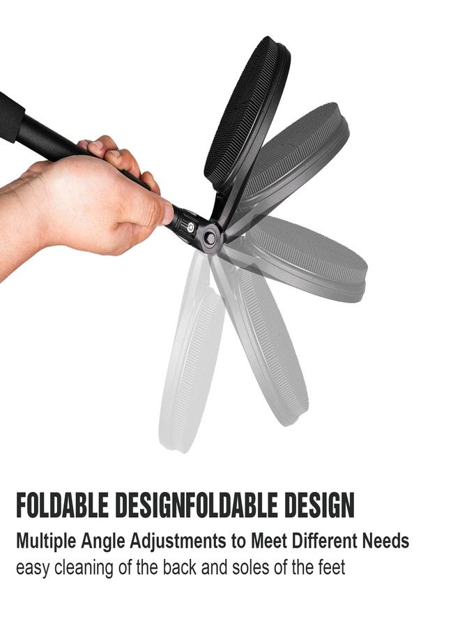 EASACE Back Scrubber for Shower, Soft Silicone Bath Body Brush with Long Handle, Adjustable Head with 1 Extra Replacements - Image 3