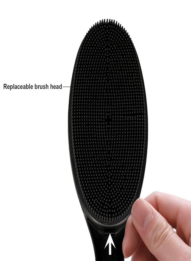 EASACE Back Scrubber for Shower, Soft Silicone Bath Body Brush with Long Handle, Adjustable Head with 1 Extra Replacements - Image 5
