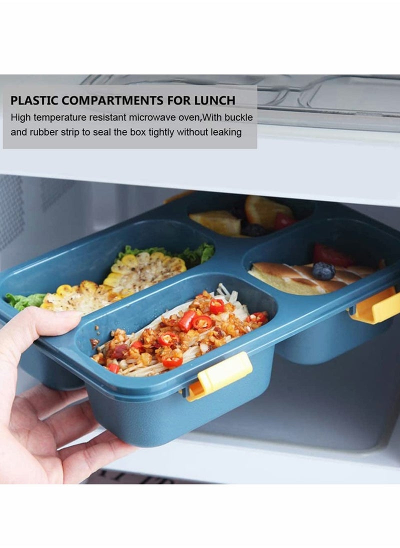 KASTWAVE - Bento Box, Leak Proof 4 Compartment Lunch Case Lunch Food Salad Containers Holder with Soup Bowl for Kids and Aldult - Image 1