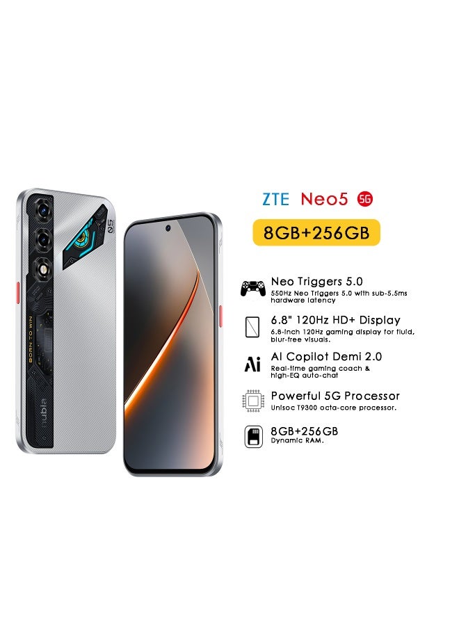 Neo 5 Dual SIM Cyber Silver 8GB+12GB RAM 256GB 5G - Middle East Version