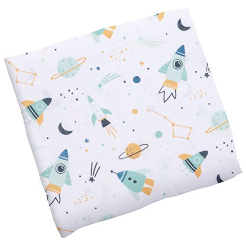 Stephen Joseph, Muslin Swaddle Blanket for Baby Girls and Boys, Newborn Receiving Swaddling, 100% Cotton Wrap, 47 x inches, Space - Image 1
