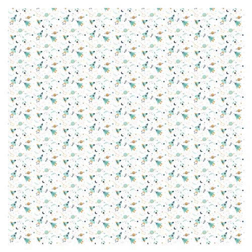 Stephen Joseph, Muslin Swaddle Blanket for Baby Girls and Boys, Newborn Receiving Swaddling, 100% Cotton Wrap, 47 x inches, Space - Image 2