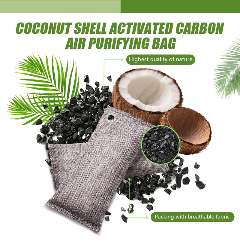 Activated Charcoal Odor Absorber, Odor Eliminator for Strong Odor,Coconut Shell Charcoal Air Purifying Bags for Home Car Closet Pet, Smoke Room Deodorizer - Image 2