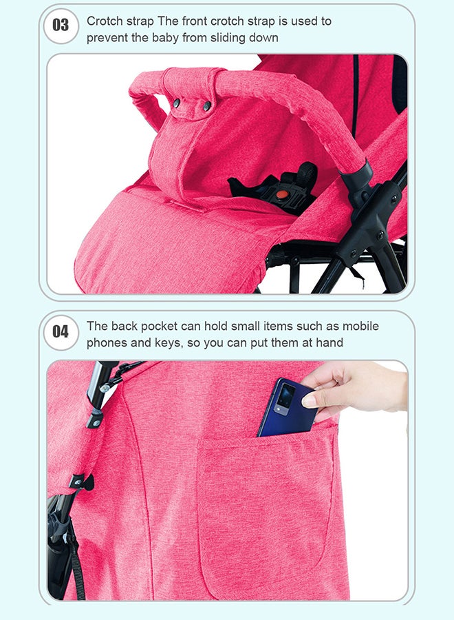 GOOTOY Auto Baby Stroller, Can Sit And Lie, Lightweight Single Stroller, Foldable And Portable Pram WIth Big Storage Basket, Travel Stroller For Newborn - Image 5