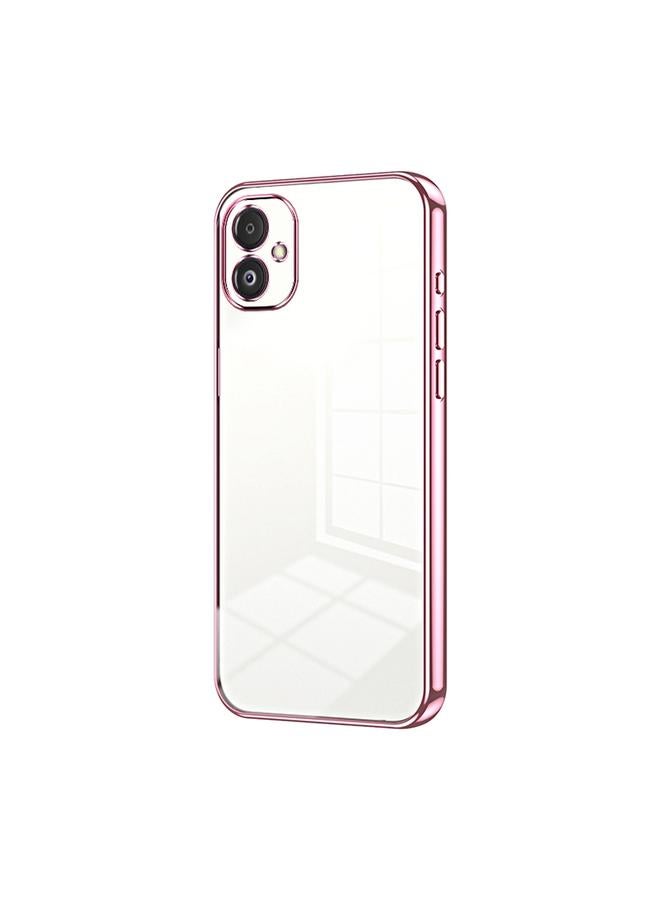 جراب شفاف بفتحة دقيقة لهاتف Samsung Galaxy F14 5G (وردي)