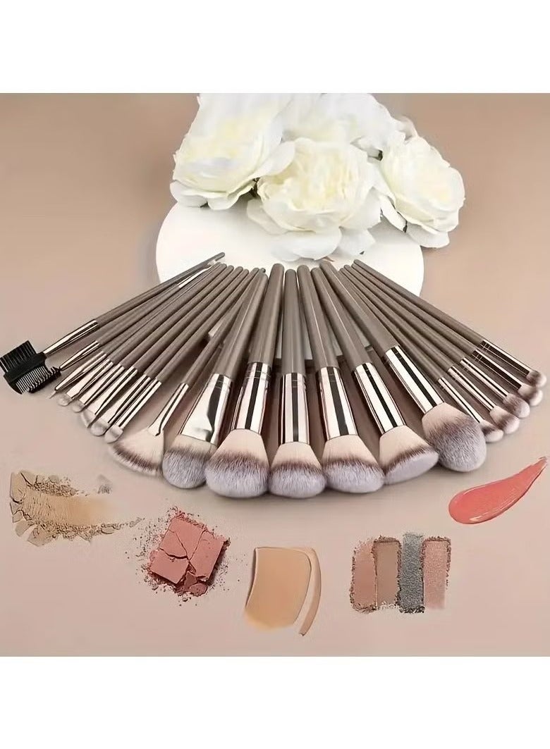 10 قطع من فرش المكياج الفاخرة باللون الذهبي الشمبانيا - Image 2