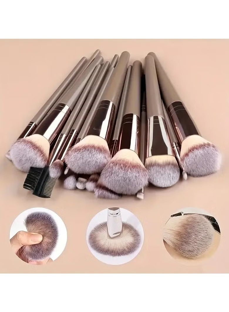 10 قطع من فرش المكياج الفاخرة باللون الذهبي الشمبانيا - Image 3