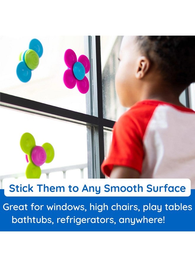 Fat Brain Toys Whirly Squigz, Silicone Spinners and Suction Toys for Kids 10 Months and Up - Image 2