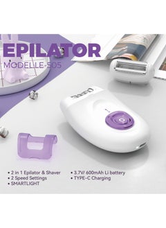 DOSCHER 2 in 1 Epilator & Shaver for Women - Hair Removal Products with Rechargeable Battery, Adjustable Comb  - Image 2